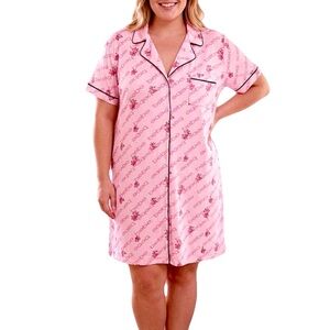 BEBE LOGO NIGHTSHIRT 1X PINK FEMININE TATTOO ROSES COQUETTE GIRLY POP RETRO SOFT